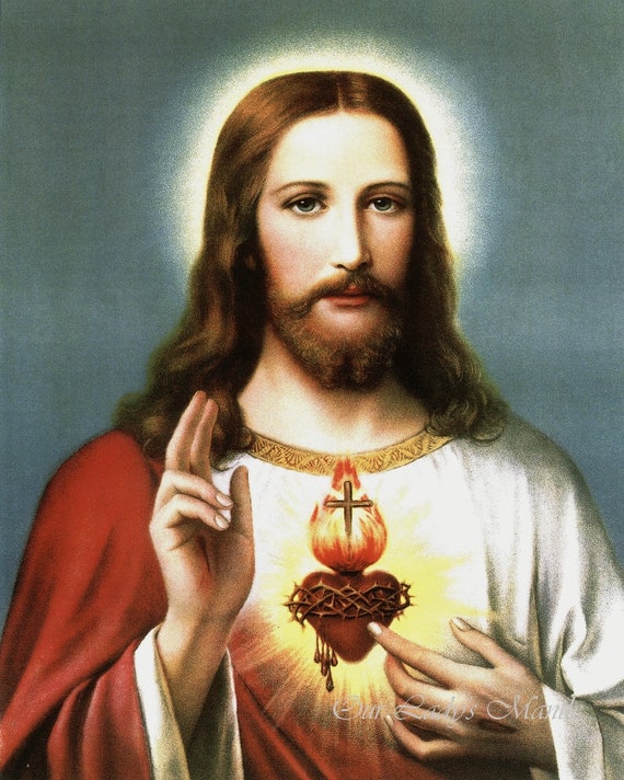 Sacred Heart of Jesus 8x10 Catholic Art Picture Print - Etsy