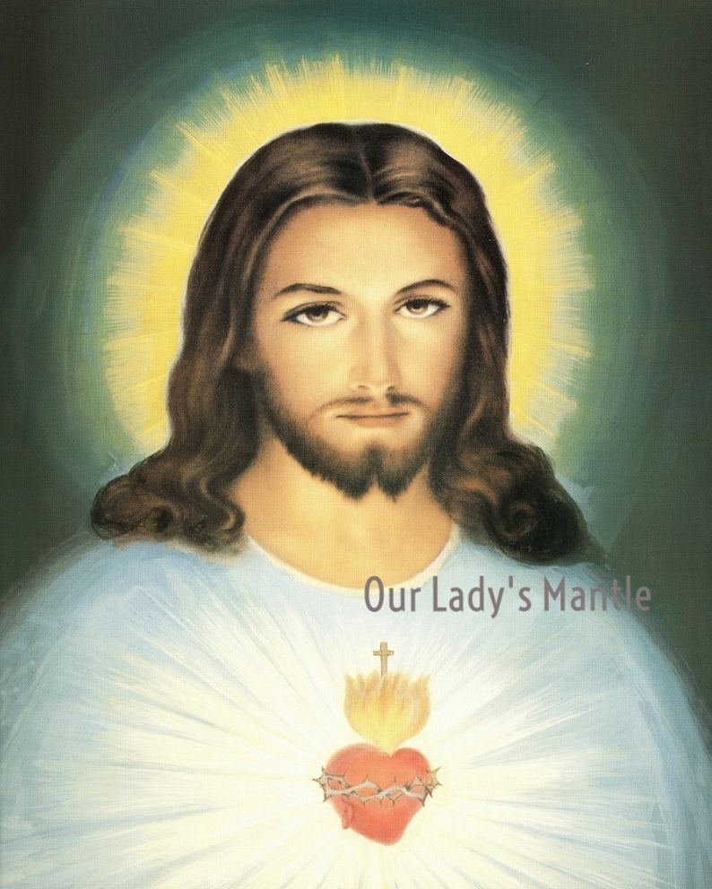Sacred Heart of Jesus Ready to Frame 8x10 Catholic Print Etsy