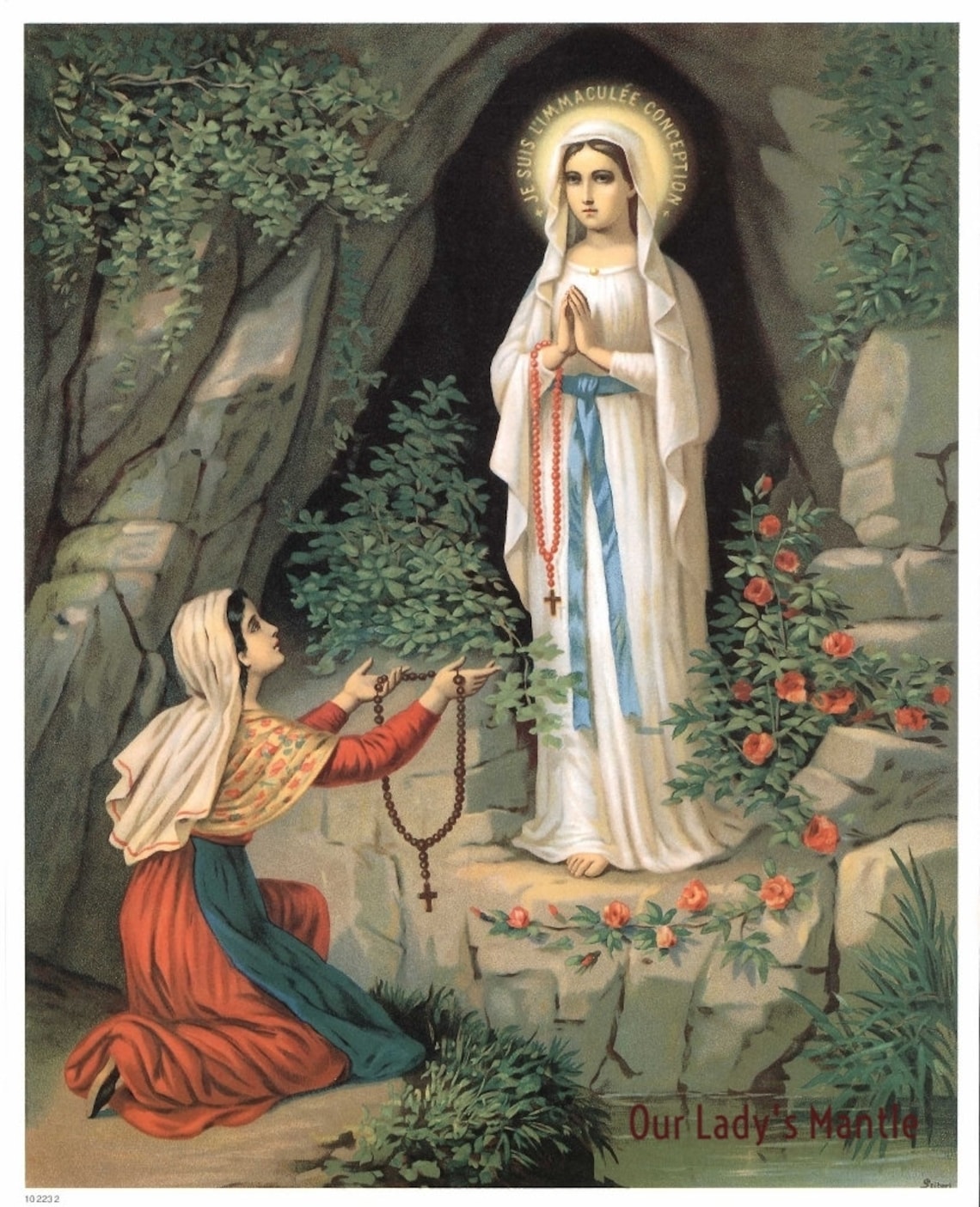 St. Bernadette and Mary as the Immaculate Conception LOURDES Etsy