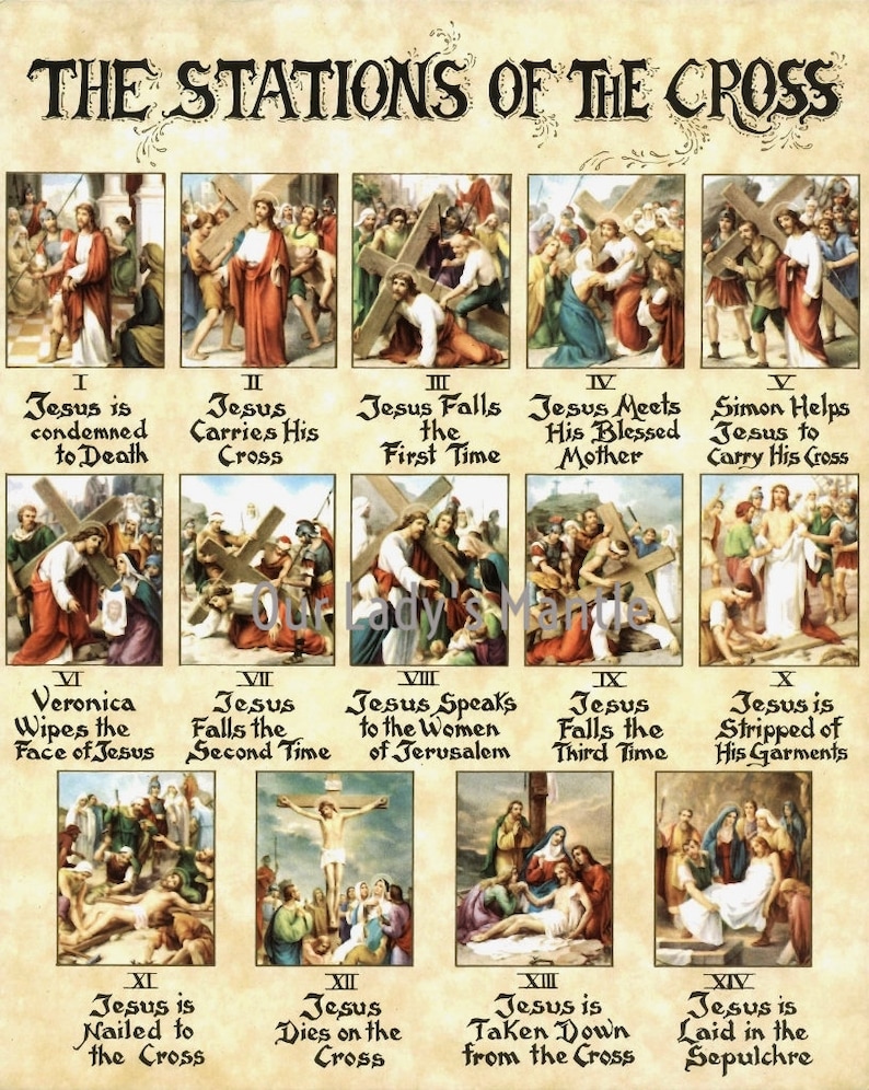 THE STATIONS of the CROSS 8x10 Catholic Picture Print From Etsy