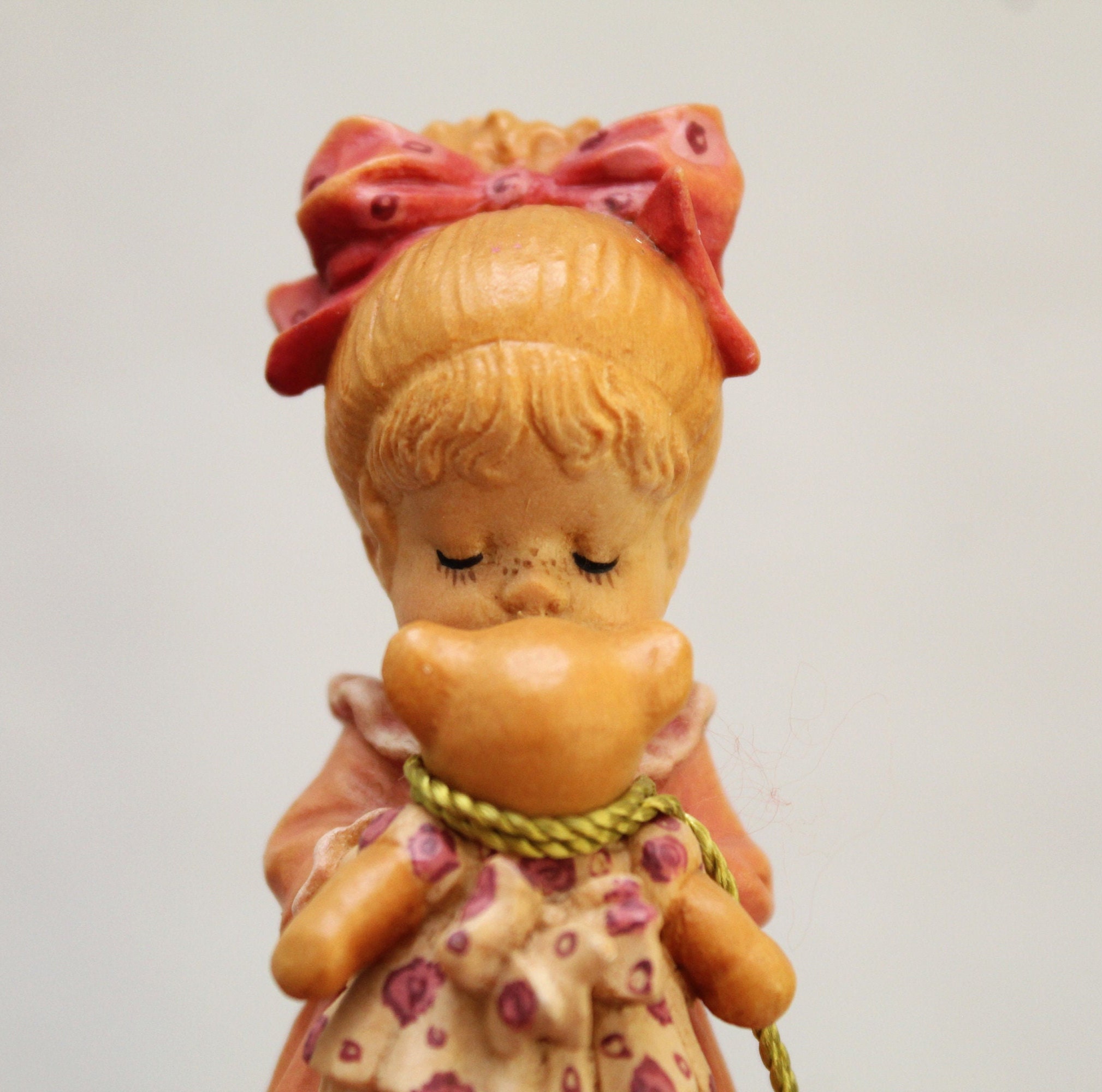【 美品 】Sarah Kay作 木彫り ANRI人形 ＆ 3D立体的壁掛け Excellent 6-3/4