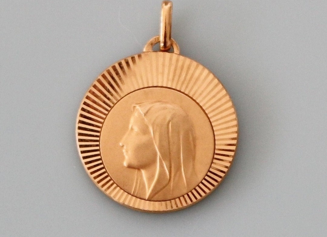 1-1/4" French Virgin Mary Lady of Lourdes Medal | Grotto Apparitions ...