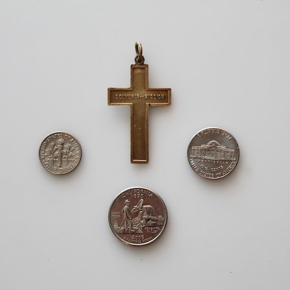 Cross Necklace with CA. 3-4th Century A.D. Bronze Coin Sterling Silver Cross Necklace with CA. 3-4th Century A.D. Bronze Coin Sterling Silver