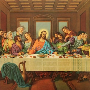 THE LAST SUPPER 16x12 Coena Domini The Lord&#39;s Supper Religious Print Picture Art - Printed in Italy