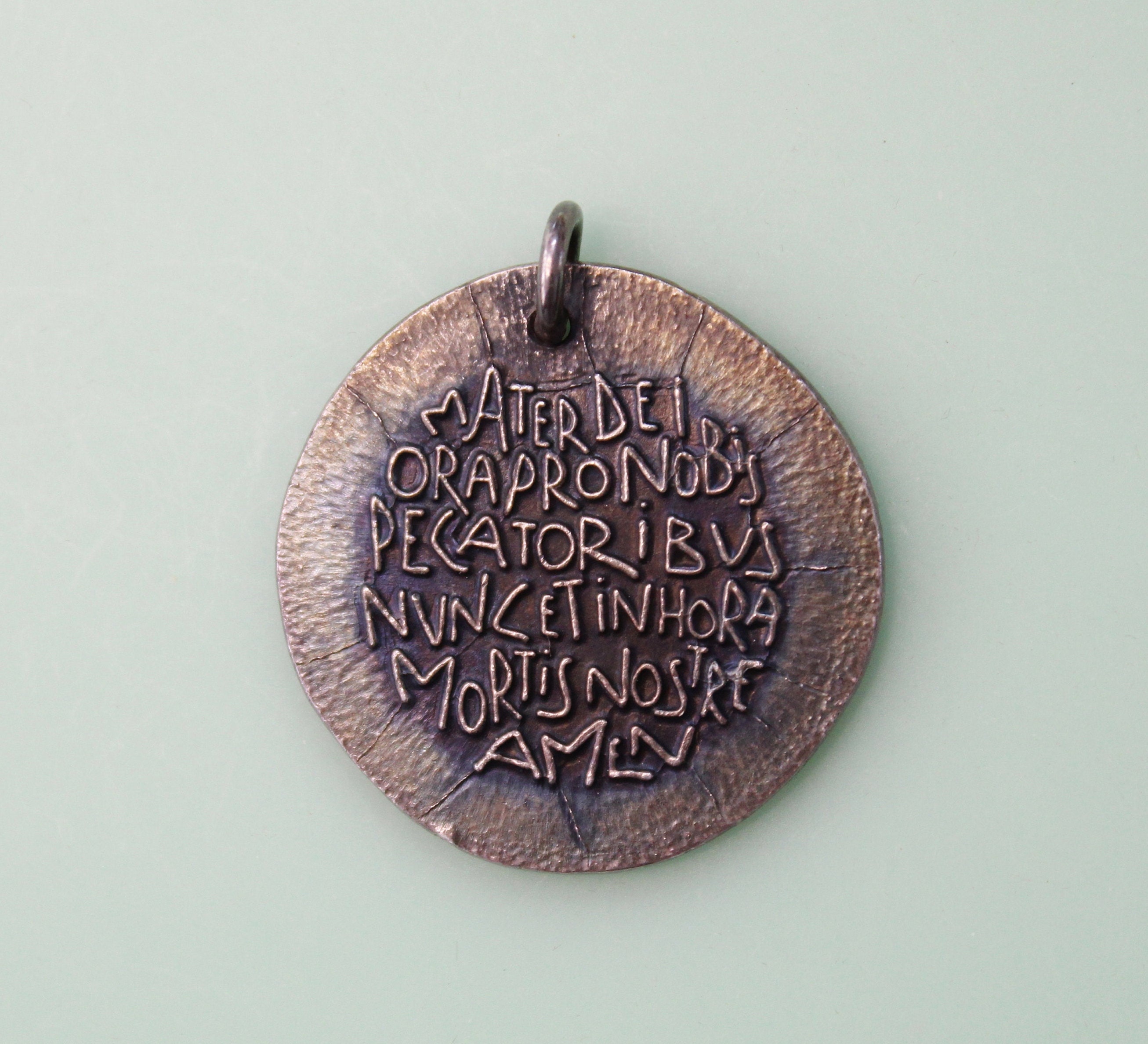 Vintage French Silver and Enamel Madonna and Child Medal | Elie ...