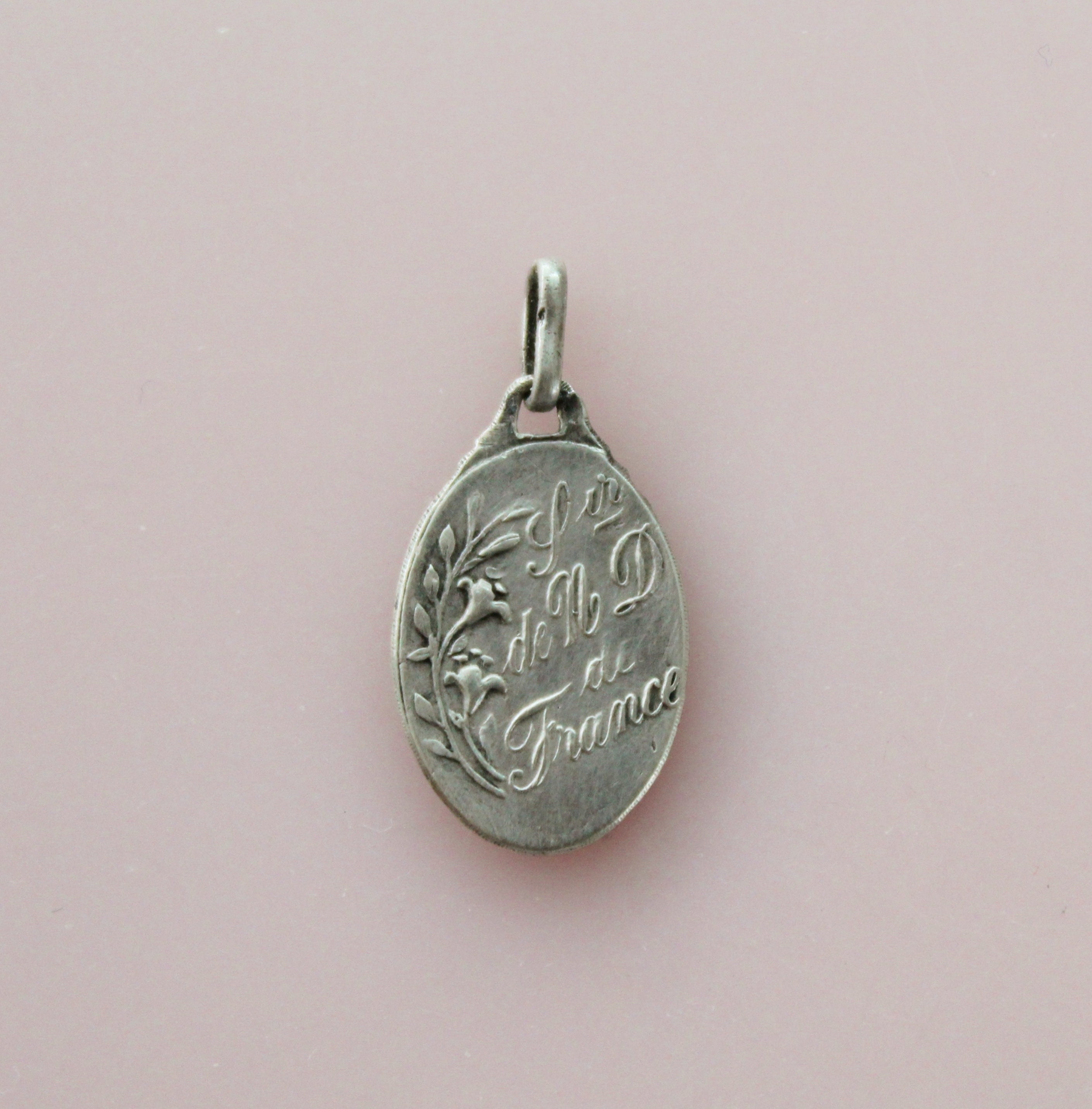 3/4" French Silver Notre Dame De France Catholic Religious Bracelet ...