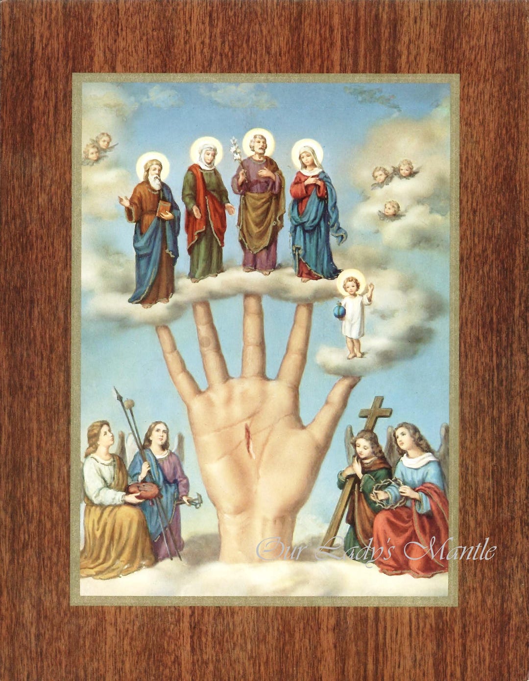 Unframed 7 Catholic Print PODEROSA Vintage All Hands Picture Italy Etsy MANO 9 Powerful X LA From -