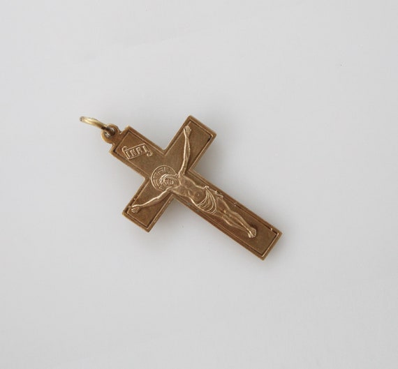 Cross Necklace with CA. 3-4th Century A.D. Bronze Coin Sterling Silver Cross Necklace with CA. 3-4th Century A.D. Bronze Coin Sterling Silver