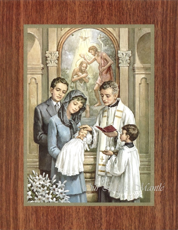 SACRAMENT OF BAPTISM 7 X 9 Unframed Vintage Catholic Print Picture  Religious Art From Italy - Etsy Singapore