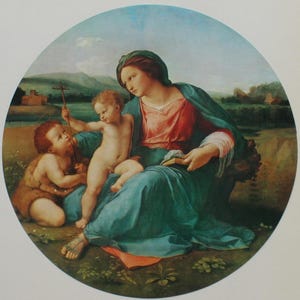 1976 The Alba Madonna by Raphael Tipped-in Color Print