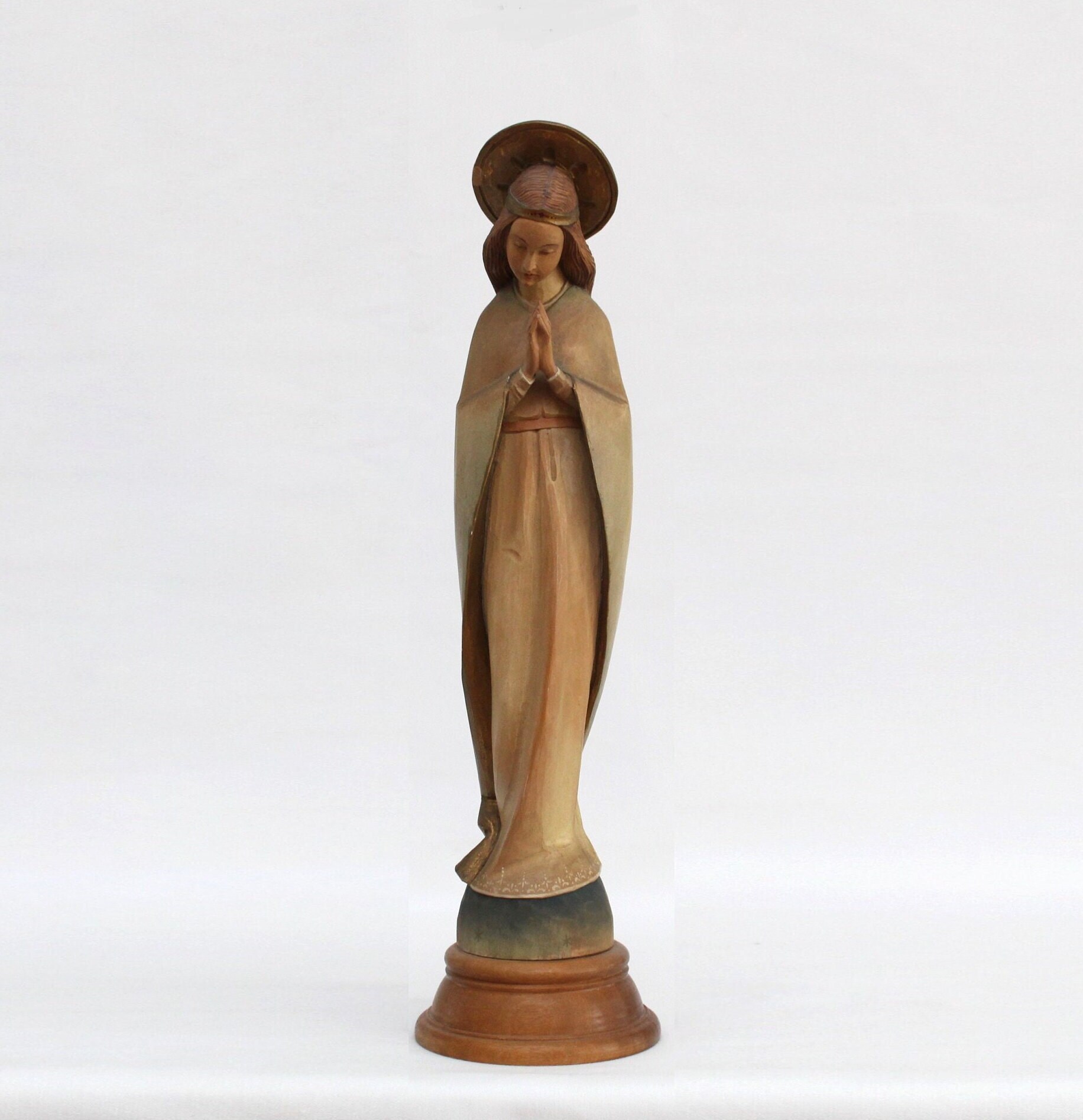 「売約済」聖母マリア像 Wood Carving by ANRI Italy 18-1/4