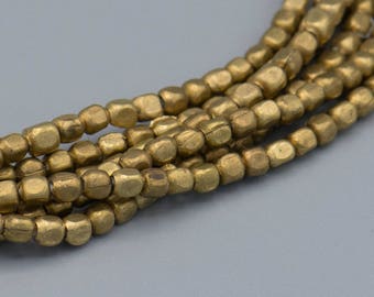 Tiny Brass Rounded Rectangle Beads, 2mm Metal Spacer Beads. MB-3-B