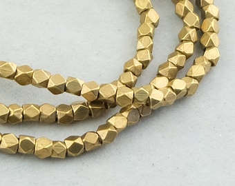 Spacer Beads Brass Plated Cube Beads Square 24 Strand 3mm