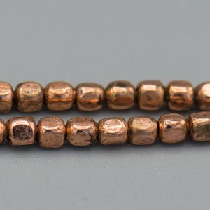 Copper Rounded 2mm Rectangle Beads. 2x3mm Copper on Brass Beads. Jewelry Making Supplies.MB-3-C
