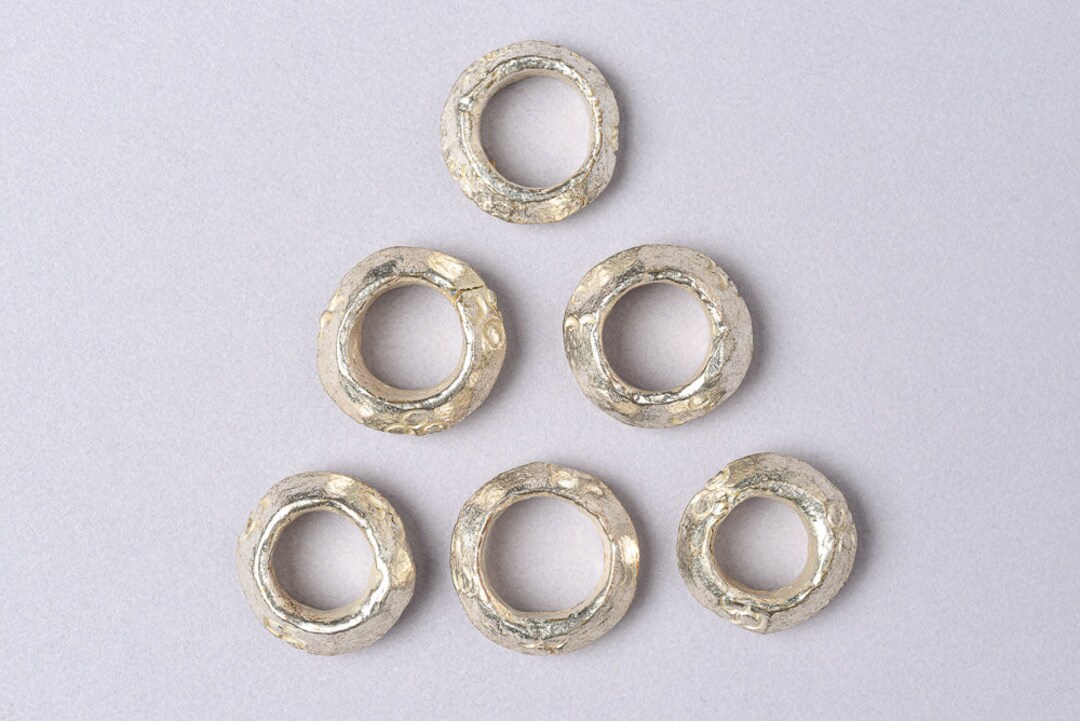 6 African Wollo Silver Tribal Rings. Ethiopian Pendant Rings. FMB-103 ...