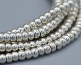 250 Silver Spacer Beads 300 - 3x2mm small Silver Plate Beads.  MB-32-S