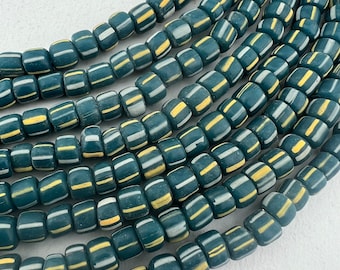 Java Gooseberry Beads. Handmade striped Indonesian ethnic beads. GLS-139