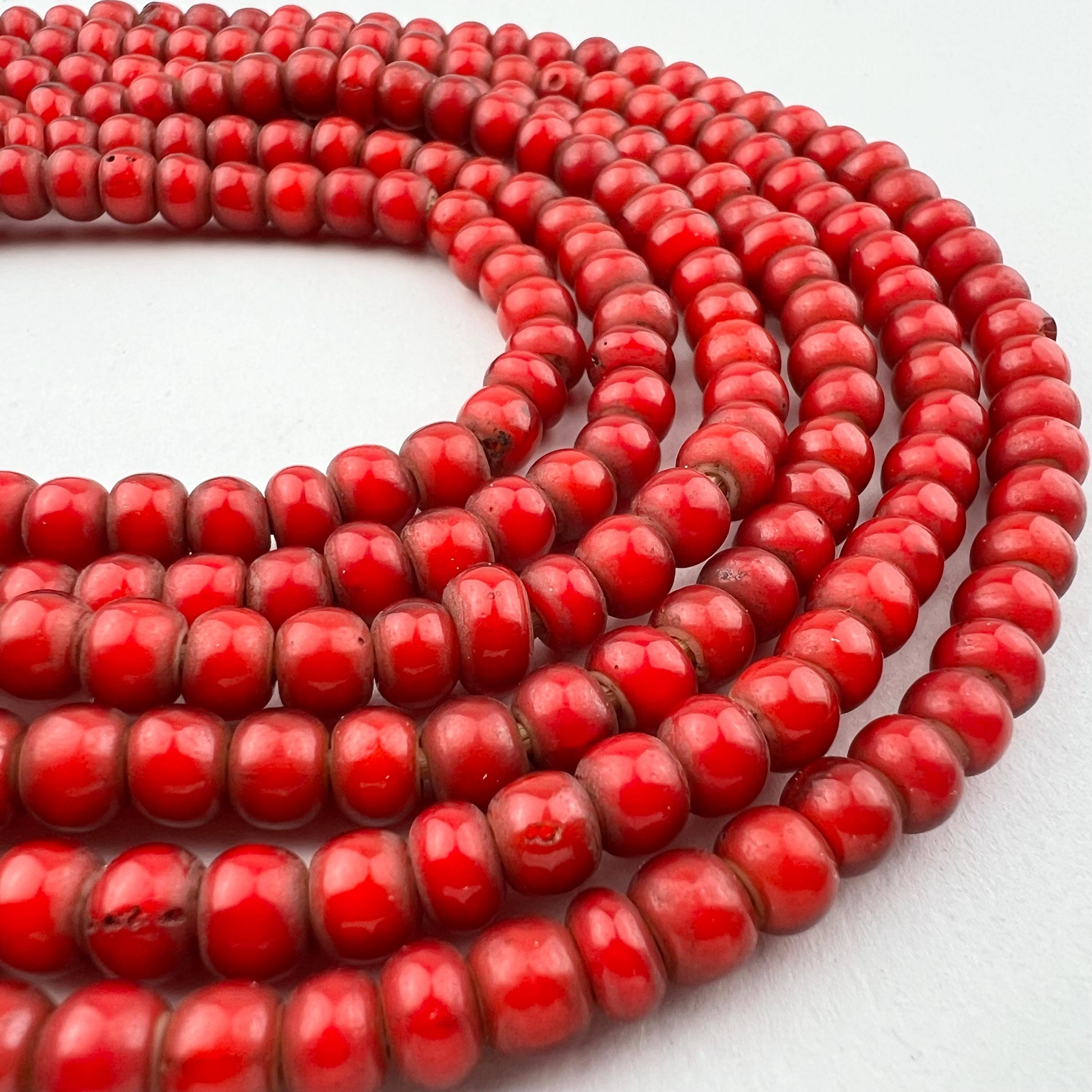White Heart Trade Beads. African 5-7mm Beads. REDWH-26 - Etsy