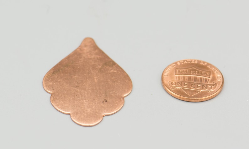 40x25mm enamel blank etching blank 22gauge Copper Blanks Scalloped Leaf 1 12 6 stamping blank