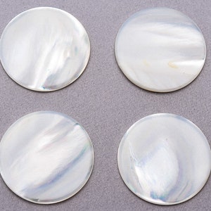 4 Mother of Pearl MOP Cabs. 23mm Inlay Shell Cabochons. CAB-166