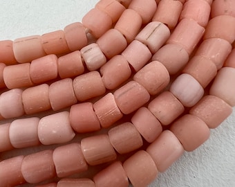 Java Salmon pink Glass Beads. Big Hole Rustic Seed Beads. GLS-117