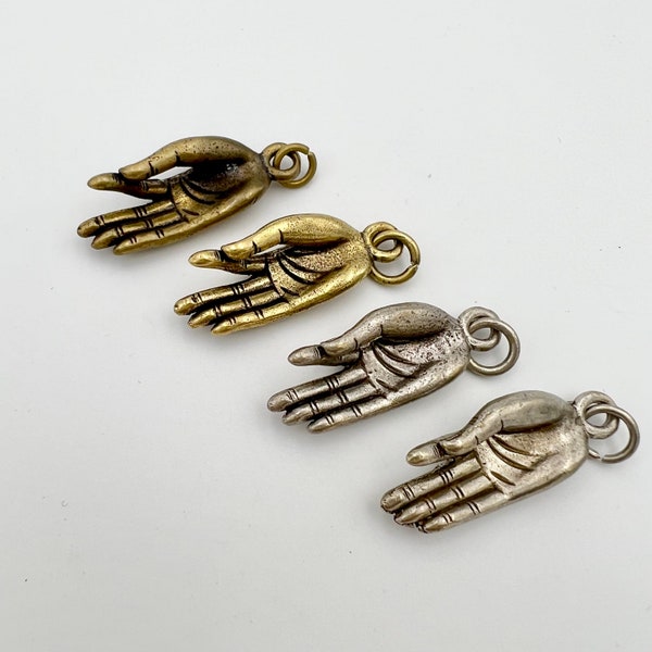 Mudra Gyan Buddhist Hand Charm Pendant in four finishes. PEN-238