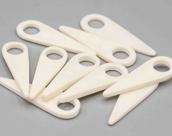 10 Bone Pendant.white Large Hole Bone dangle. SKU-BONE-11