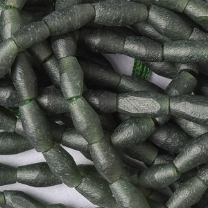 32 Jade Rice Beads. 5mm Dark Green Bicone Beads. GM-330