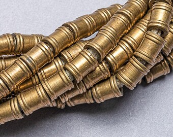 120 Brass Barrel beads. 5mm Brass Tube. MB-267