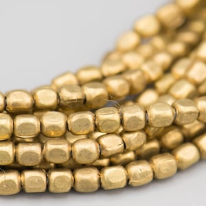 Rounded Rectangular 2.5x3mm Golden Brass Spacer Metal Beads 200 on 24 Strand SKU-MB-4-B image 1