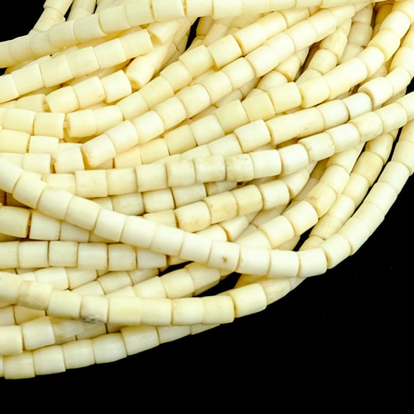 Bone Beads. 75 tube 5mm Bone Pow Wow Beads. BLS-18