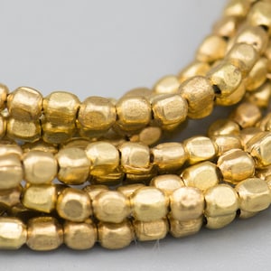 Tiny Rounded Rectangle 1.8x2.1mm Golden Brass Spacer Beads -290 on  24" Strand SKU-MB-2-G