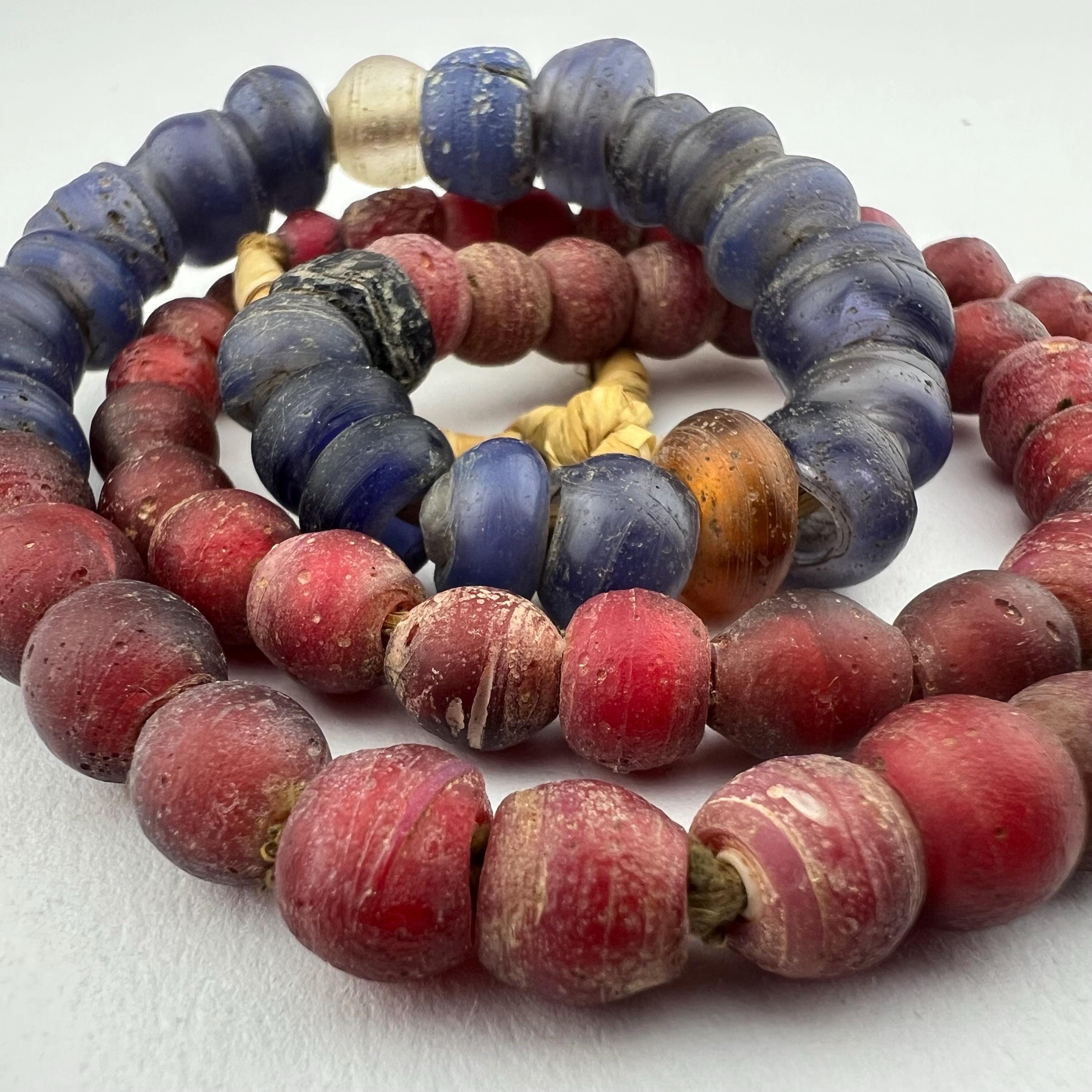 Antique White Heart Venetian Trade Beads. Excavated African Beads