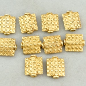 Personalized Beads. Engraved Custom Tube Square Tags. Gold Color