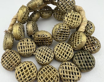 African Metal Beads. Handmade Brass Beads from Ghana. MB-310