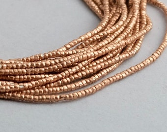 600 Tiny Copper Beads. Solid Copper Ethiopian Heishi Beads. SKU-MB-23-C