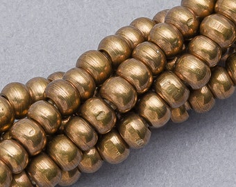 200 Brass Rondelle Beads. 4x3mm Brass Spacer Beads. MB-225-B