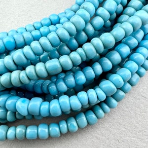 Blue Seed Bead Trade Beads. 4mm Ghana Seed Beads. SB-74