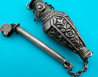 Antique Chinese Qing Dynasty Silver Needle Holder. TB-3579