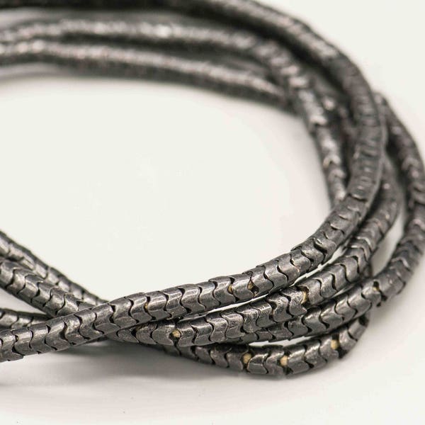 200:Gunmetal Brass Snake Beads. 6mm Vertebrae Metal Beads. MB-103-GM