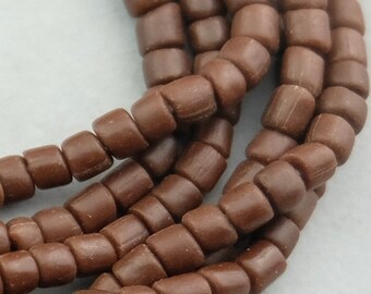 Java Glass Beads. Big Hole Donut Beads. 5mm brown Beads. GLS-43