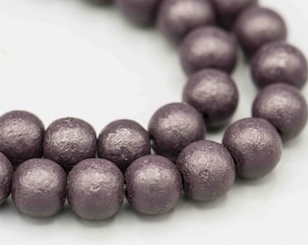 Matte Textured Midnight Iris 8mm Glass Beads with 1mm Hole 54 Beads Jewelry Supply GLM-7
