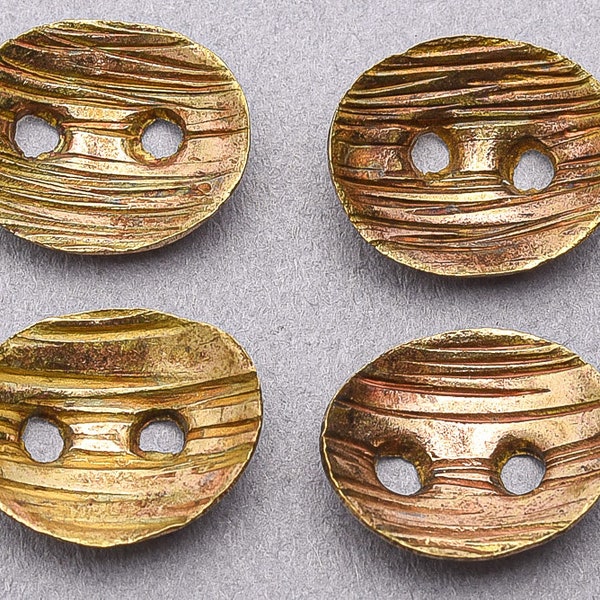 4 Handmade Brass Buttons. Wrap Bracelet Button Clasps. CL-10