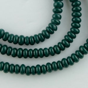 164 - Donut Java Beads, Big Hole Beads, 6x3 Green Glass Beads. SKU-GRLS-43