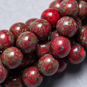 110 Czech Red Picasso 6mm Round Druk beads. 24” strand CZ-426