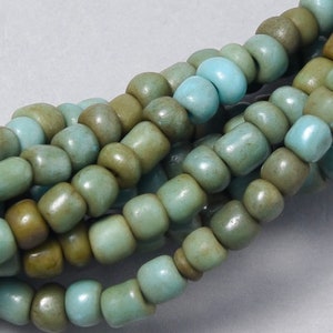 African Maasai Beads. 45” African turquoise Glass Seed Bead  Waist Beads. AMB-35