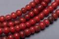 6mm Red Whiteheart Beads, African Whiteheart Trade Beads. REDWH-16