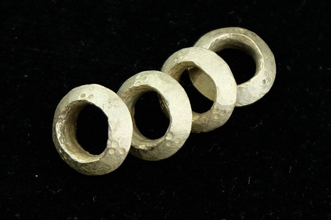 4 African Silver Tribal Rings. Ethiopian Wollo Pendant Rings. FMB-102 ...