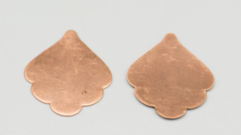40x25mm enamel blank etching blank 22gauge Copper Blanks Scalloped Leaf 1 12 6 stamping blank