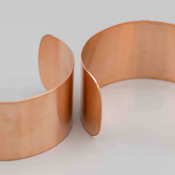 2 Solid Copper Wide Cuff Blanks 22 Gauge 1.25 x 6 inches SKU-CB-23